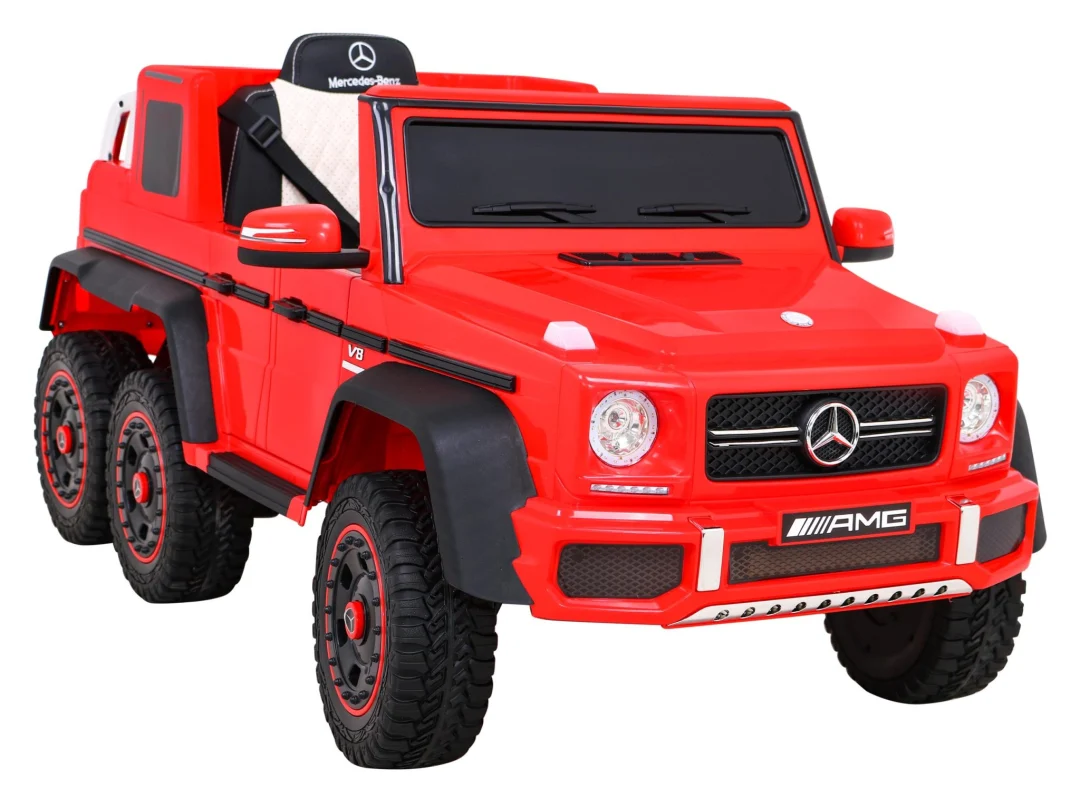 Mercedes G63 AMG automobil na baterije, crveni + daljinski upravljač + 6 EVA kotača + spori, crvena_11