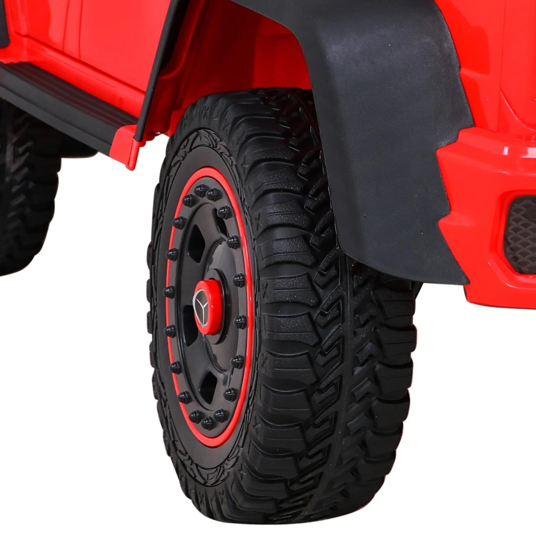 Mercedes G63 AMG automobil na baterije, crveni + daljinski upravljač + 6 EVA kotača + spori, crvena_13