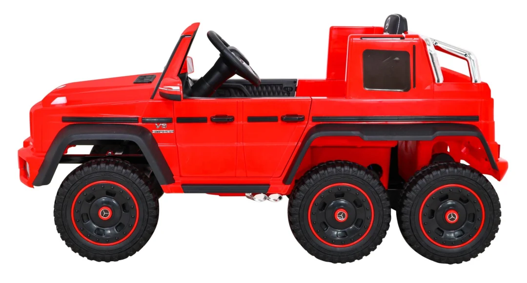 Mercedes G63 AMG automobil na baterije, crveni + daljinski upravljač + 6 EVA kotača + spori, crvena_4