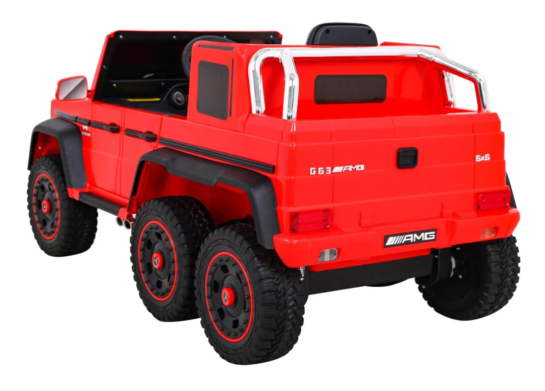 Mercedes G63 AMG automobil na baterije, crveni + daljinski upravljač + 6 EVA kotača + spori, crvena_5