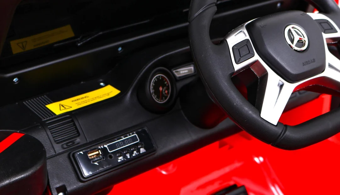 Mercedes G63 AMG automobil na baterije, crveni + daljinski upravljač + 6 EVA kotača + spori, crvena_8