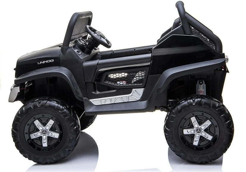 Mercedes Unimog auto na akumulator, crni, 4×4, 12V_4