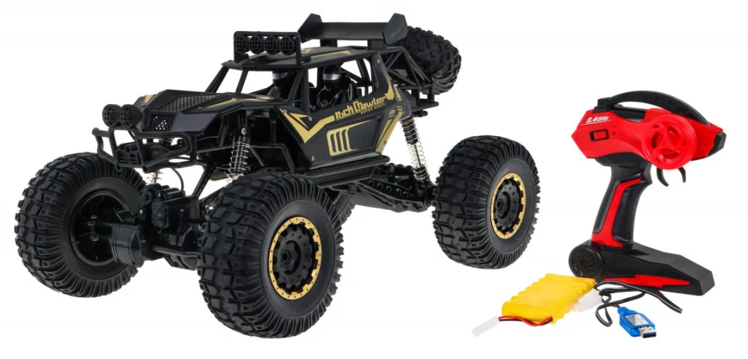 Metal Rock cruiser za djecu 3+ Model na daljinsko upravljanje 1:8 s pogonom na sva četiri, crna_2