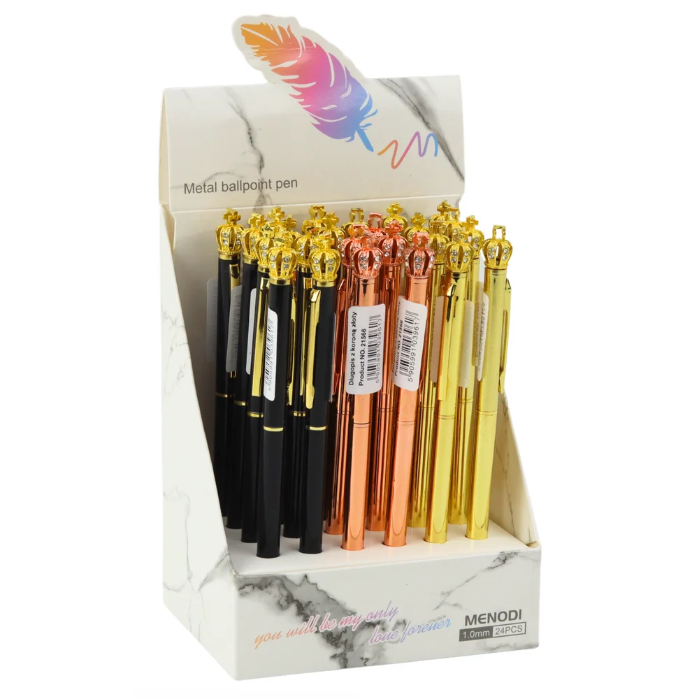 Metalna kemijska olovka s automatskom krunom, plava tinta 1,0 mm_3