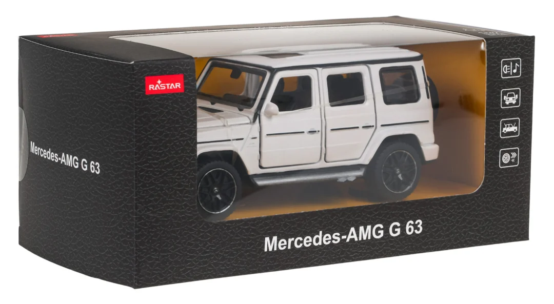 Metalni automobil 1:32 Mercedes-Benz AMG G63 sa zvukom, bijeli RASTAR_14