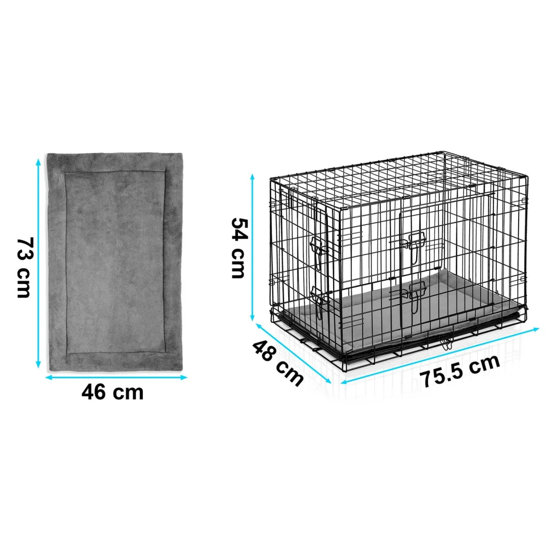 Metalni kavez za pse + ležaj 75 × 45 × 54 cm PH-200_6