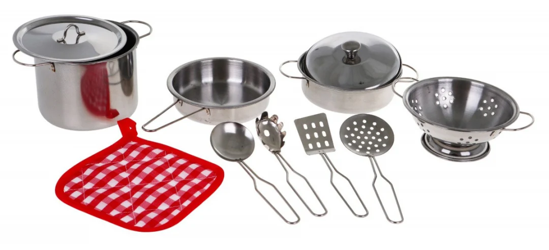 Metalni set lonaca za djecu, 11 kom, 3+_2