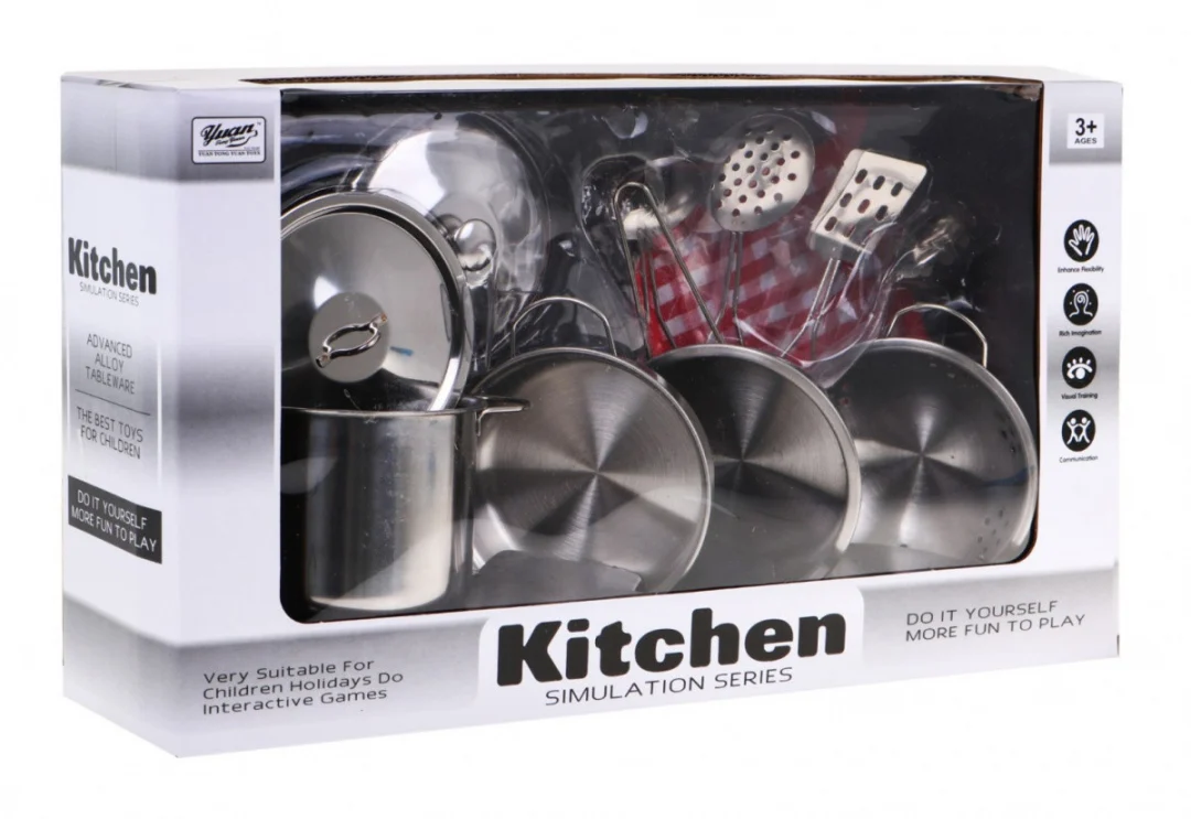 Metalni set lonaca za djecu, 11 kom, 3+_7