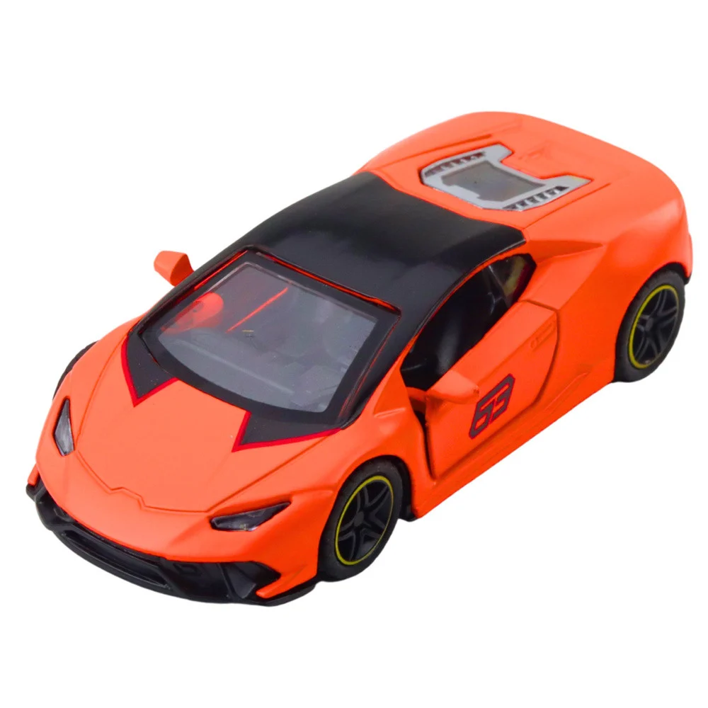 Metalni sportski automobil, povlačenje, narančasti, 1:43_2