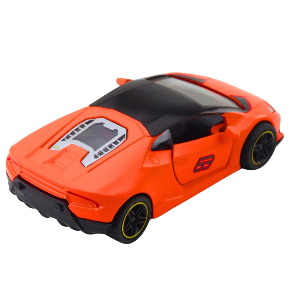 Metalni sportski automobil, povlačenje, narančasti, 1:43_4