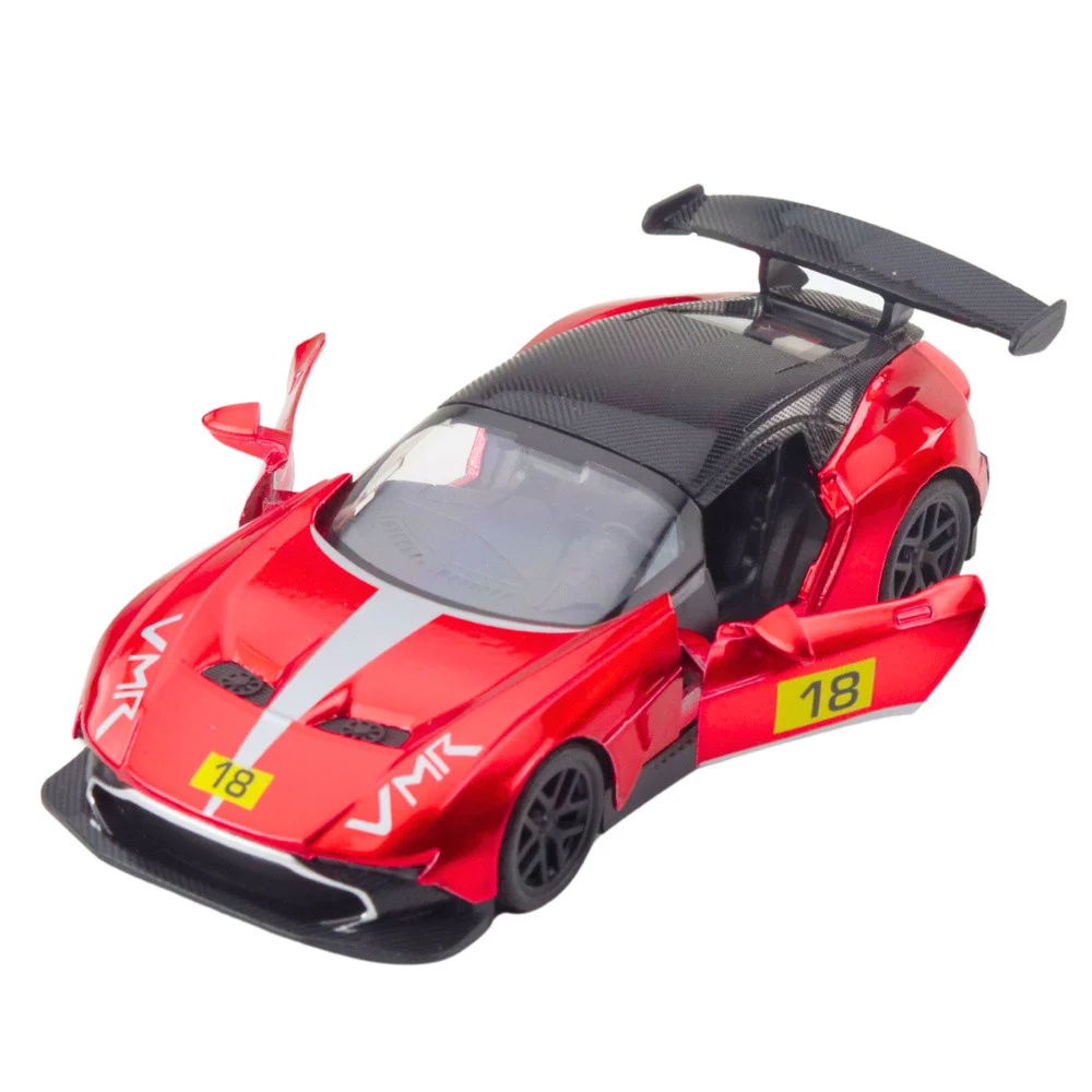 Metalni sportski automobil za utrke, otvaranje vrata, crvena boja 1:32_3