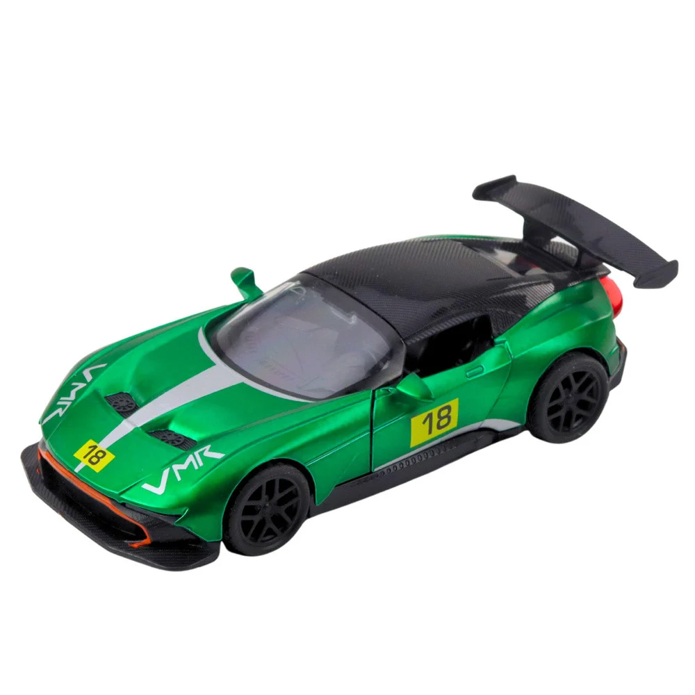 Metalni sportski automobil za utrke, otvaranje vrata, zelena boja 1:32_2