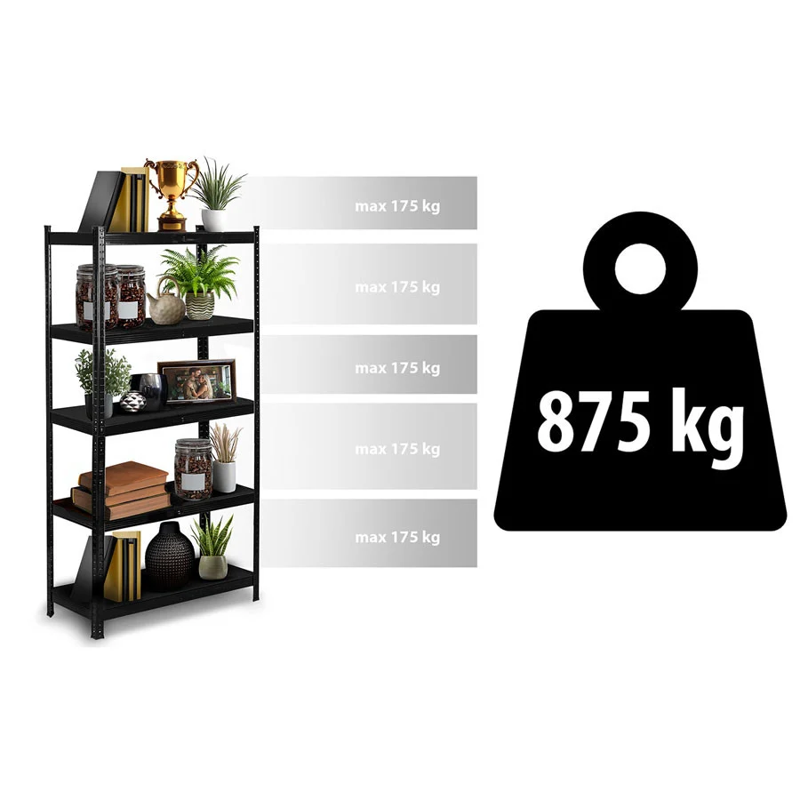 Metalni stalak za odlaganje 180 x 90 x 40 cm Humberg HR-851 crni_8