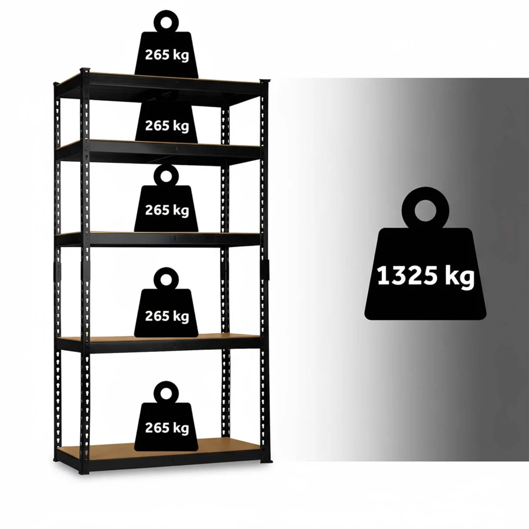 Metalni stalak za odlaganje 183 x 90 x 40 cm Humberg HR-853 crni_5