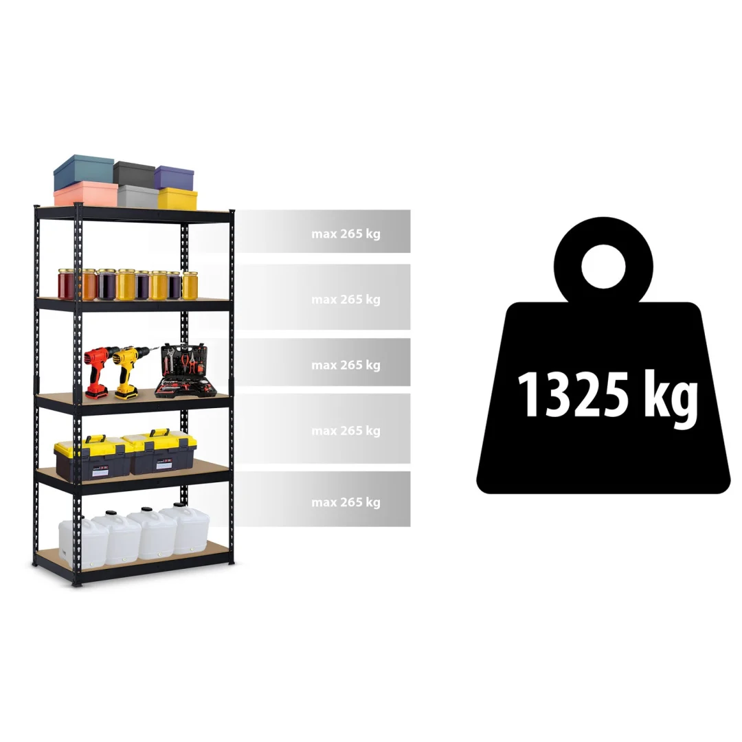 Metalni stalak za odlaganje 183 x 90 x 45 cm Humberg HR-700 crni (570001)_8