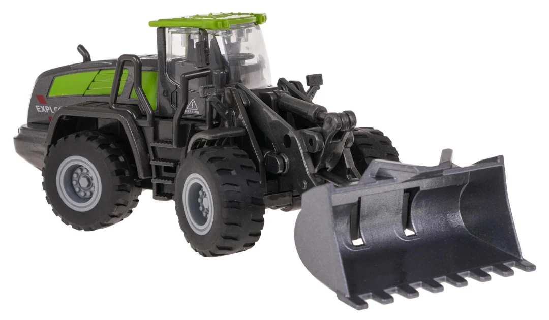 Metalni traktor s plugom crno-zeleni 3+_2