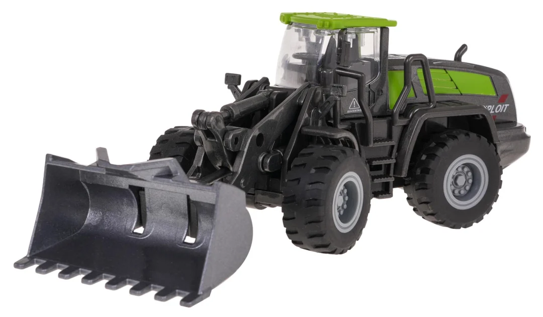 Metalni traktor s plugom crno-zeleni 3+_3