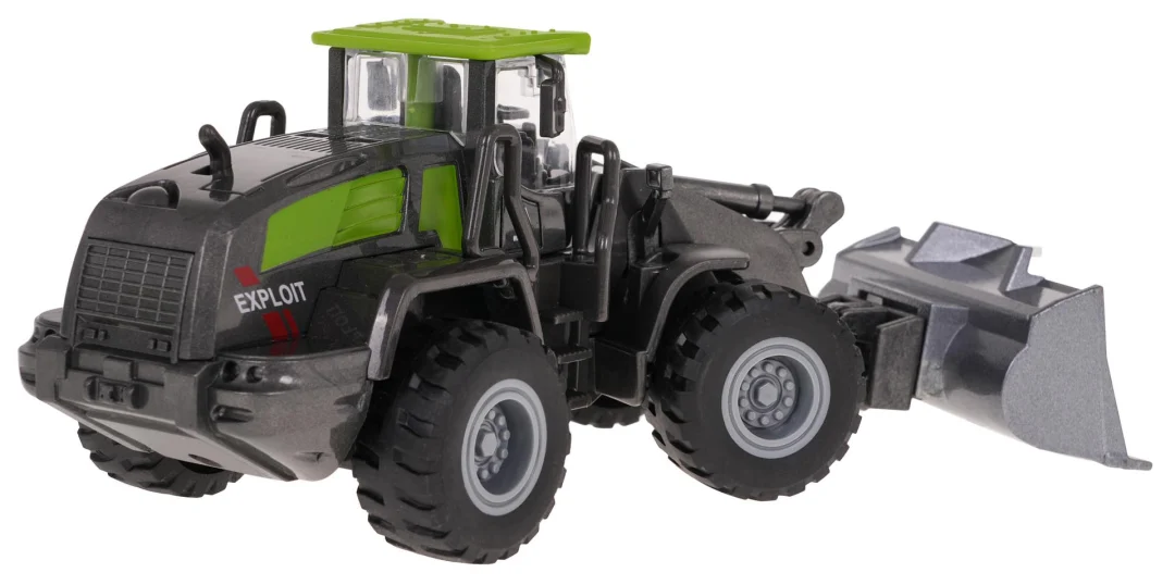 Metalni traktor s plugom crno-zeleni 3+_5