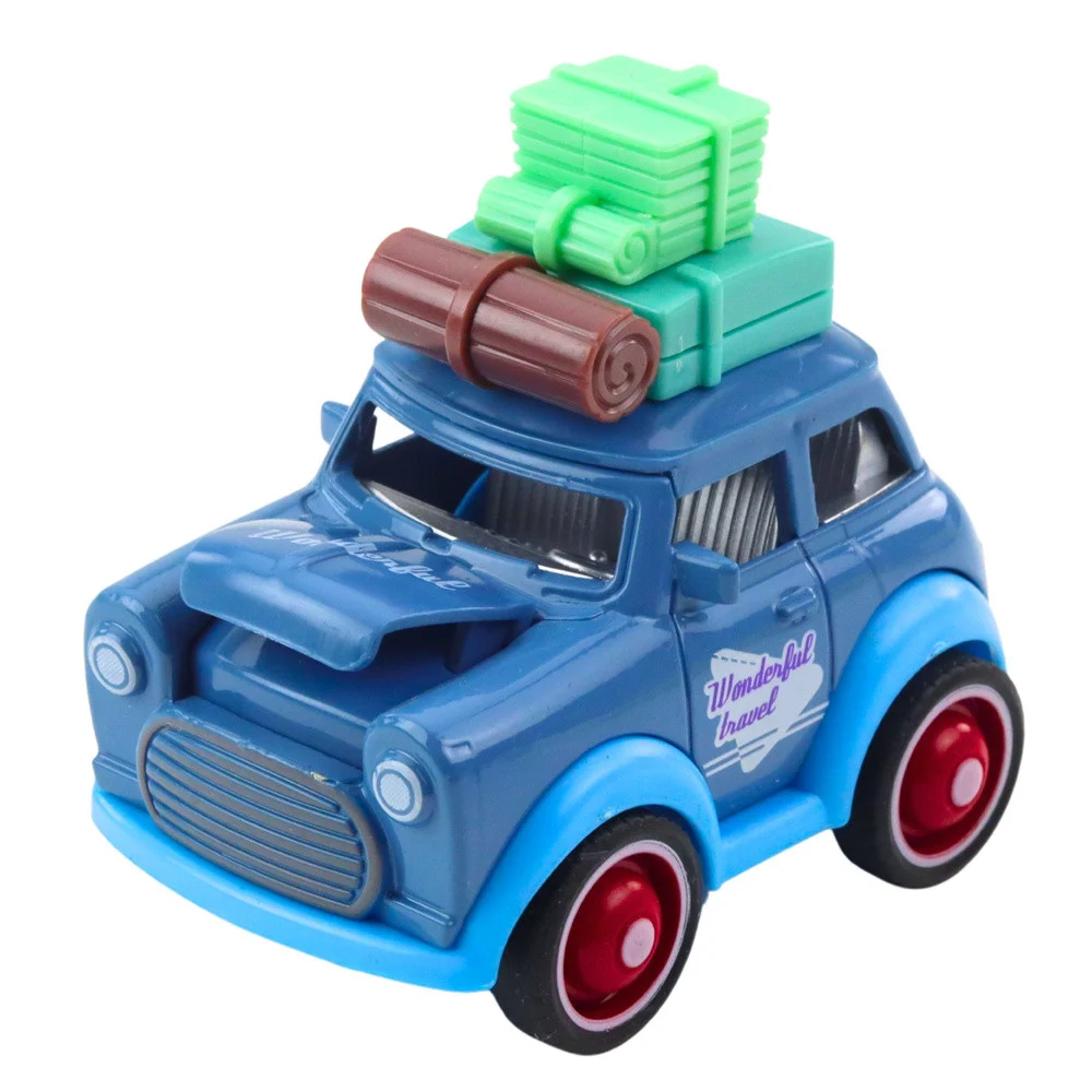 Metalni turistički automobil, poskakujuća hauba, pogon na trenje, mix boja, 9 × 7,5 × 6 cm_4