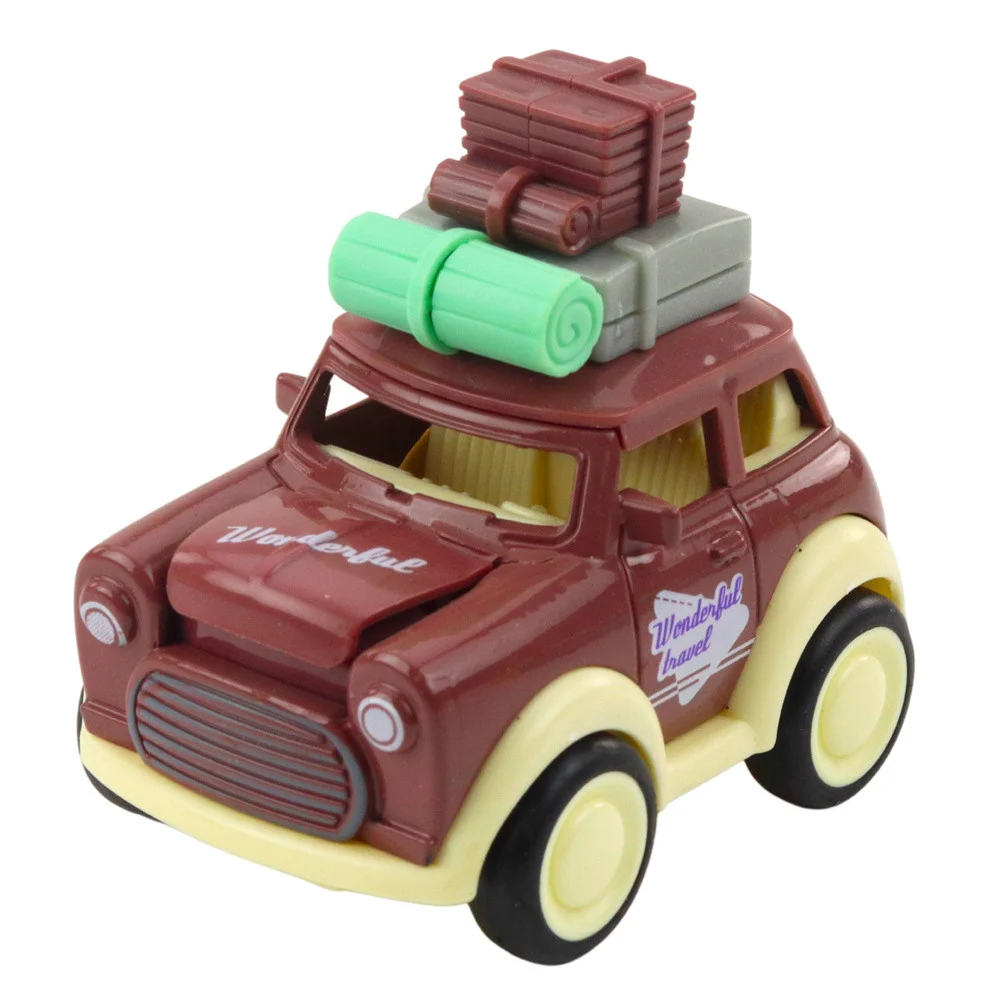 Metalni turistički automobil, poskakujuća hauba, pogon na trenje, mix boja, 9 × 7,5 × 6 cm_5