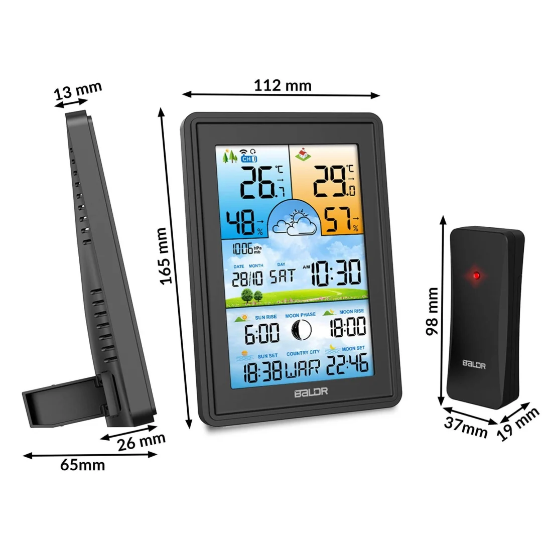 Meteorološka stanica s zaslonom BD-906 crna_6