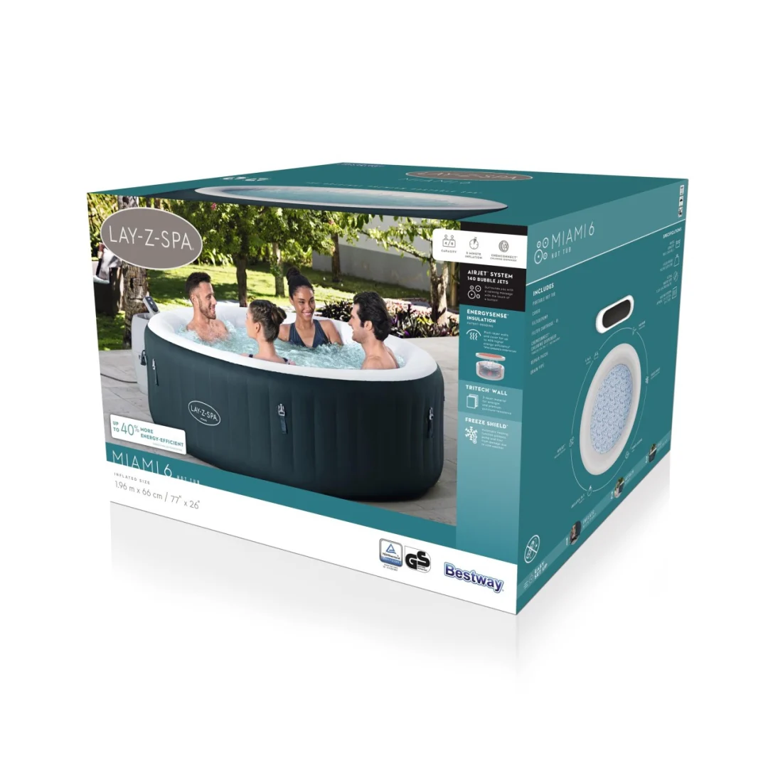 Miami AirJet 6 Lay-Z-Spa BESTWAY Napuhavajući vrtni jacuzzi + pribor_9