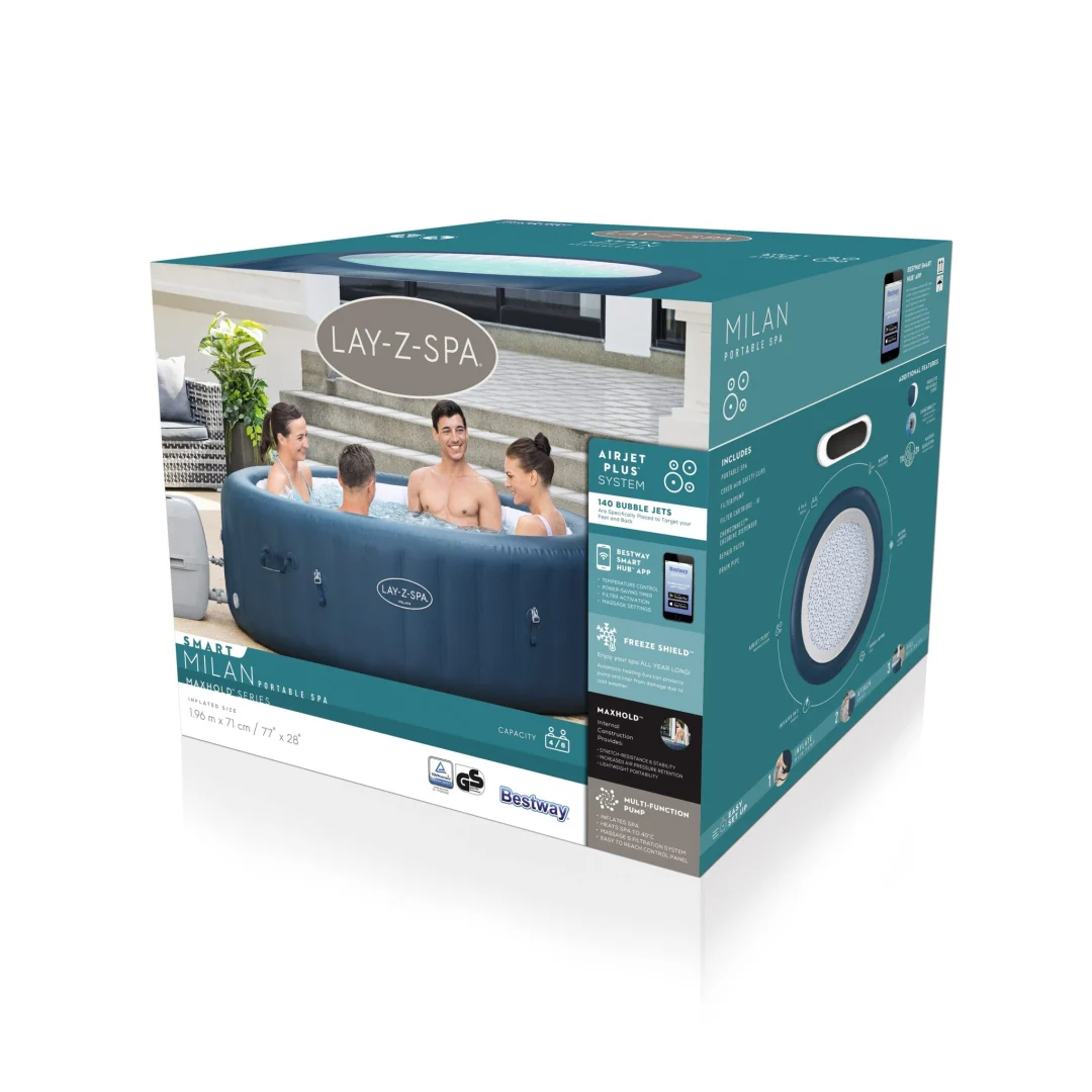 Milan Lay-Z-Spa AirJet Plus BESTWAY kućni jacuzzi za 6 osoba + filter pumpe VI + navlaka_6