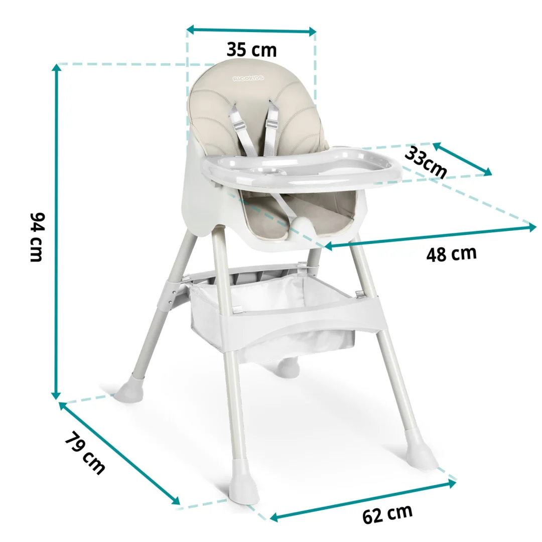 Milo visoka stolica sa stolom, siva_4