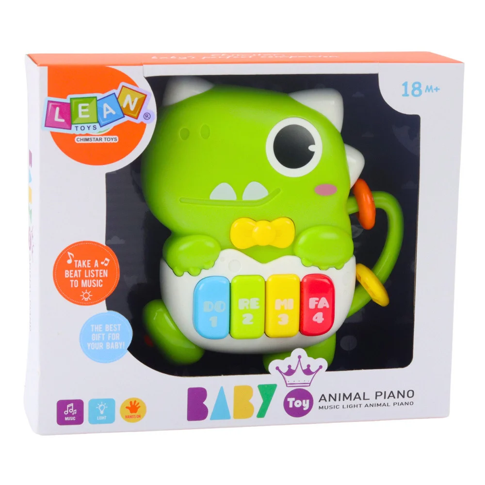 Mini klavir dinosaur, zelena, svjetla i zvukovi, 18 mj.+_3