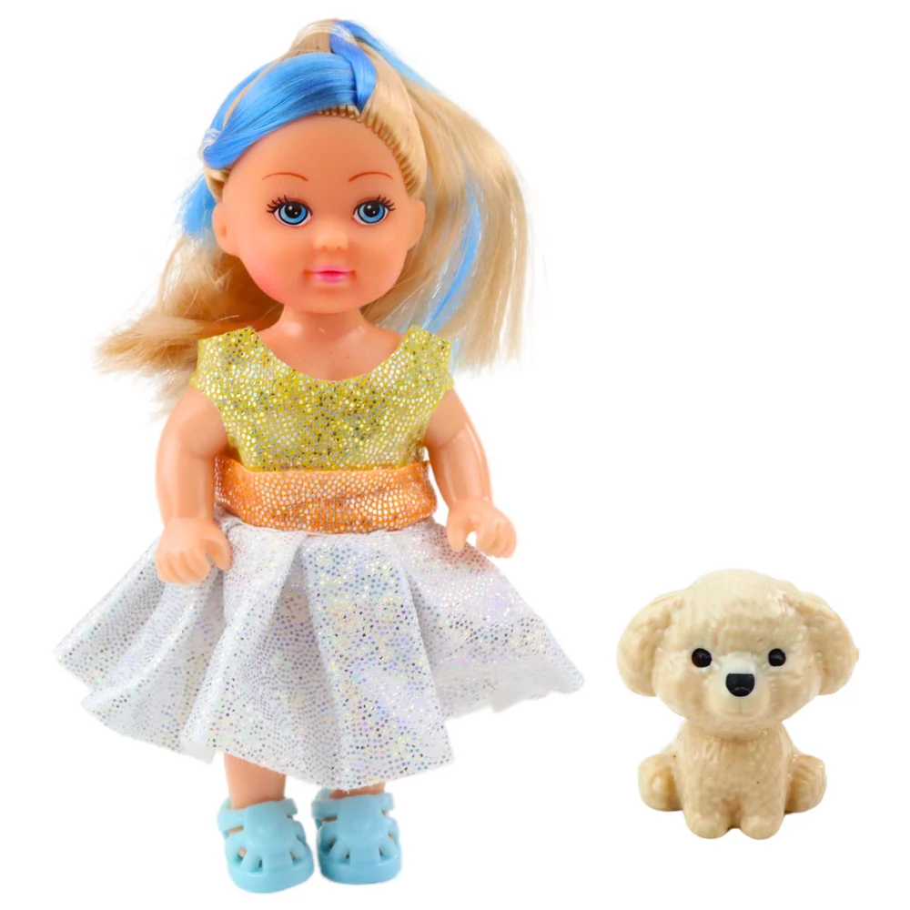 Mini lutka u haljini s psom, Pupil miks, 12 cm_5