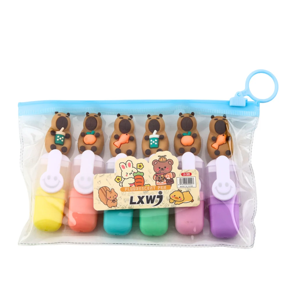 Mini markeri Capybara pastelni 6 kom u kutiji_3