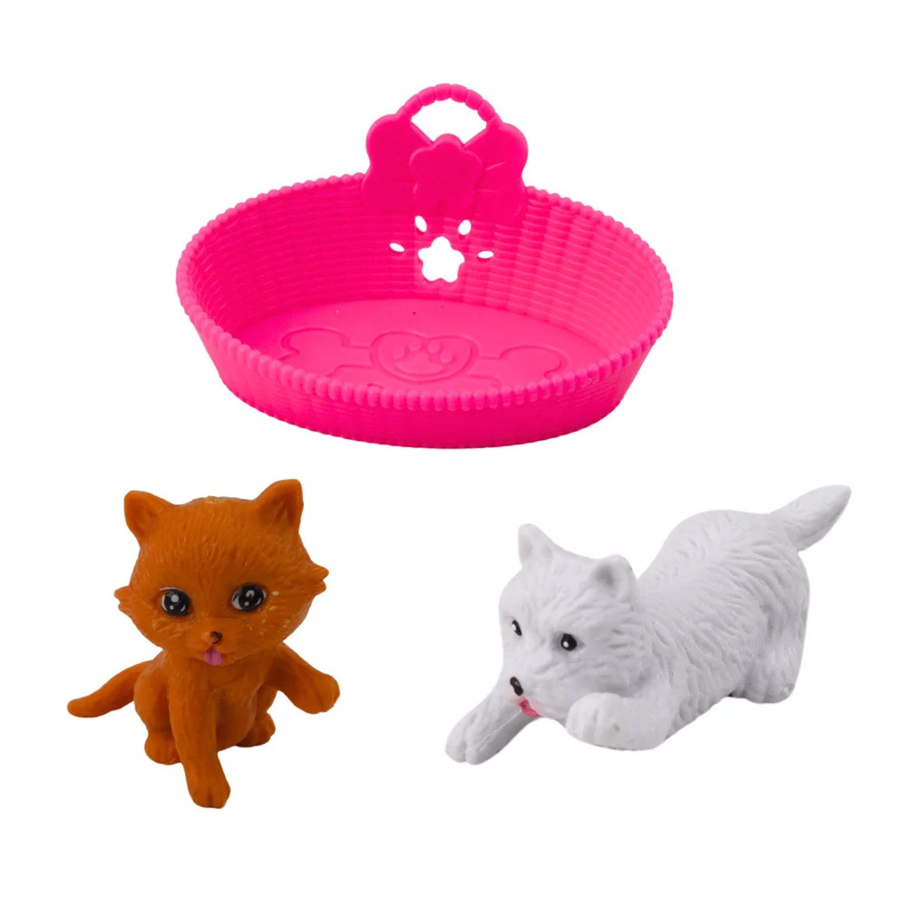 Mini set: lutka sa psom i mačićem, krevetom i zdjelicom_3