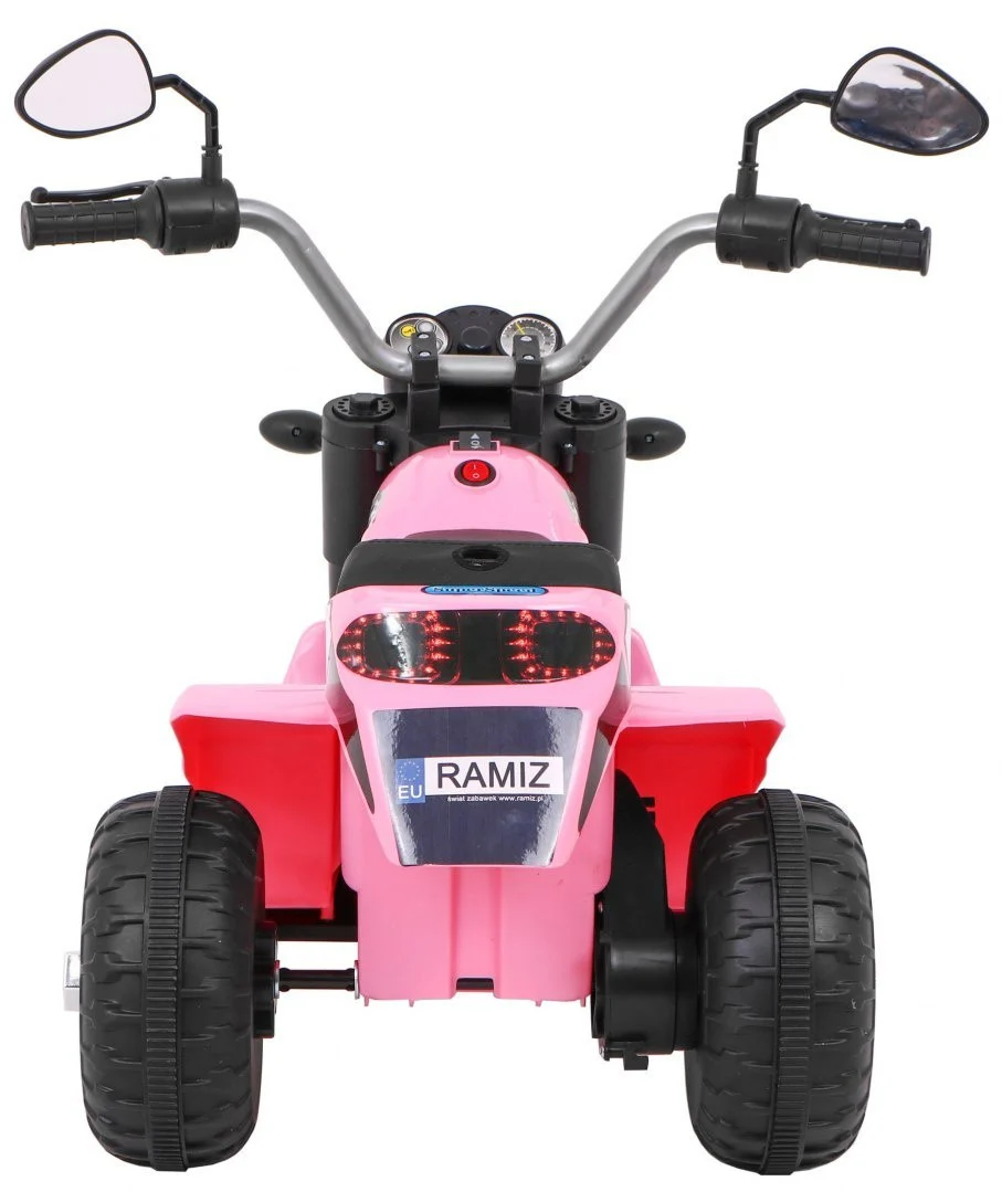 Minibike baterijski motor za djecu roza + zvukovi + LED svjetla + eko koža motor na akumulator_6