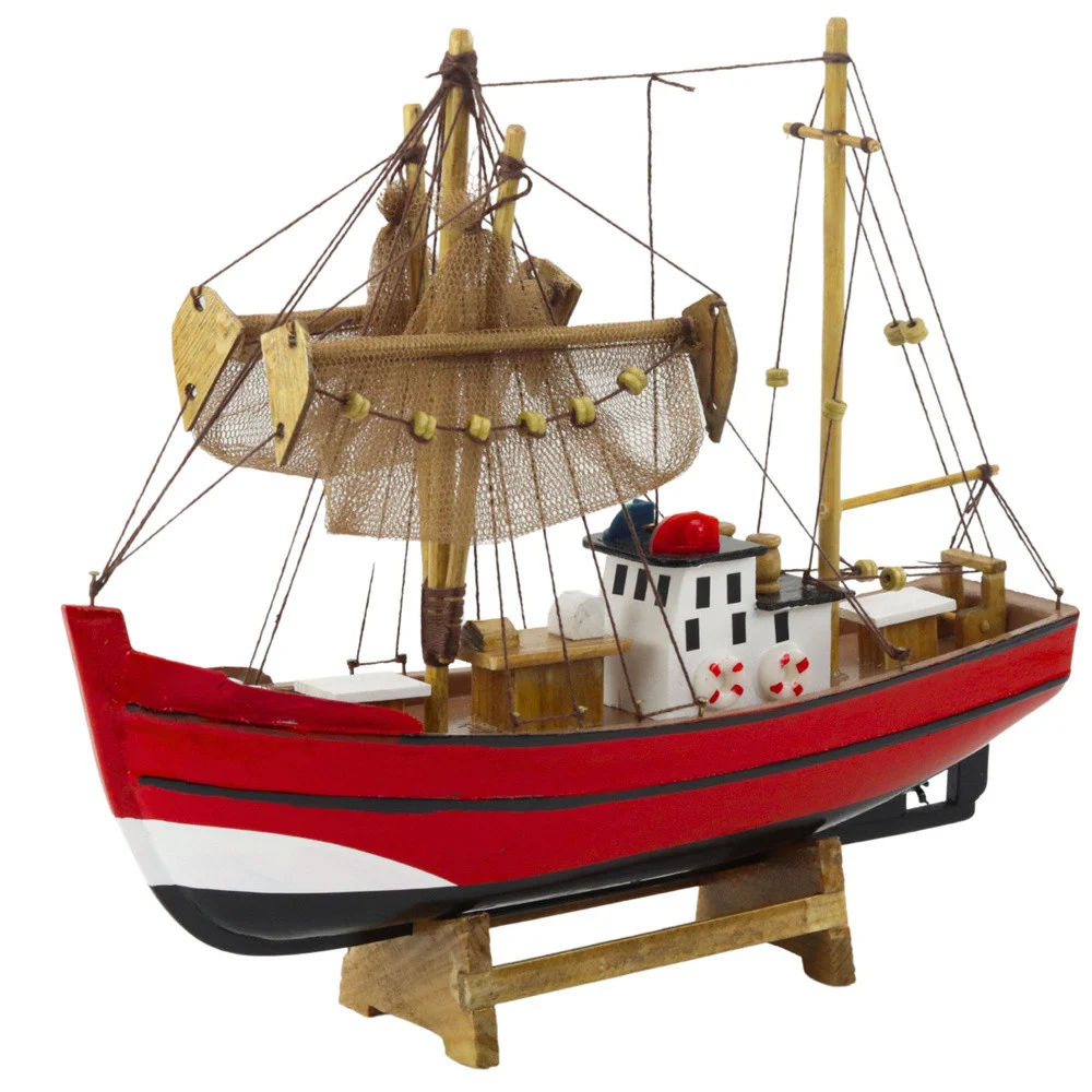 Model ribarskog broda crveno-bijeli 30 × 26 cm_2