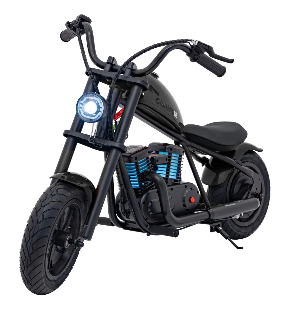 Motocikl Cruiser 12 skuter na akumulator, crni motor na akumulator_10