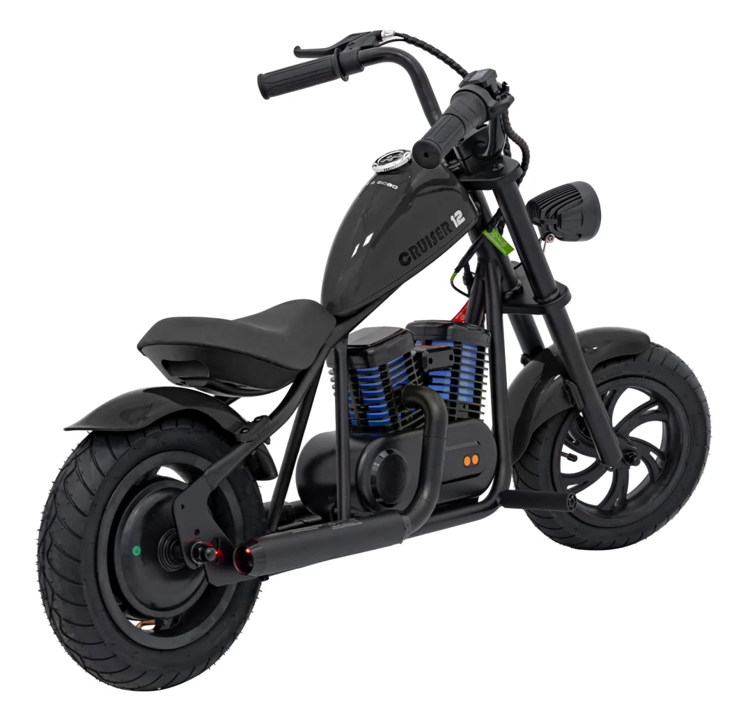 Motocikl Cruiser 12 skuter na akumulator, crni motor na akumulator_11
