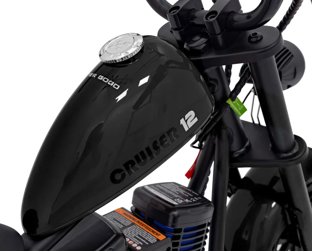 Motocikl Cruiser 12 skuter na akumulator, crni motor na akumulator_18