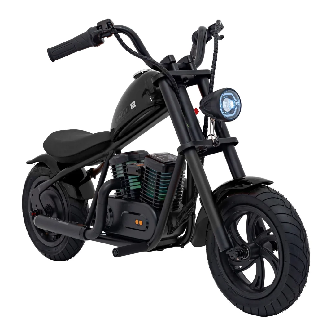 Motocikl Cruiser 12 skuter na akumulator, crni motor na akumulator_5