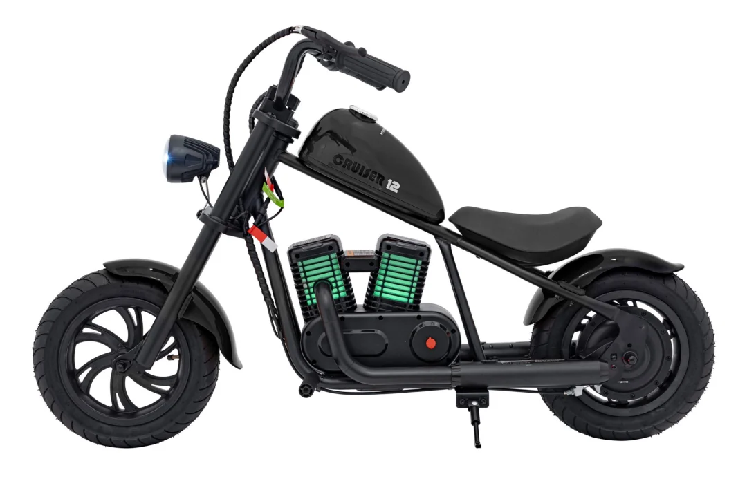 Motocikl Cruiser 12 skuter na akumulator, crni motor na akumulator_6