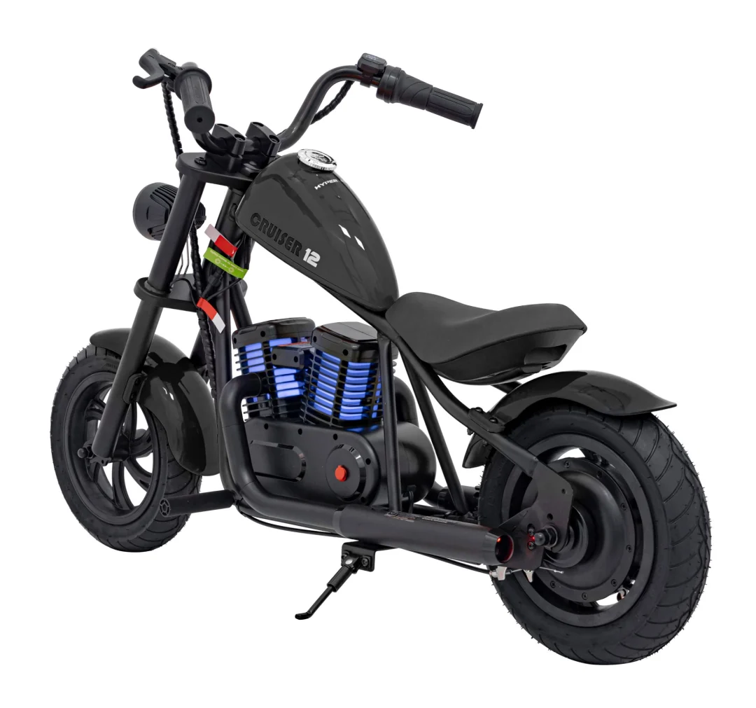 Motocikl Cruiser 12 skuter na akumulator, crni motor na akumulator_7