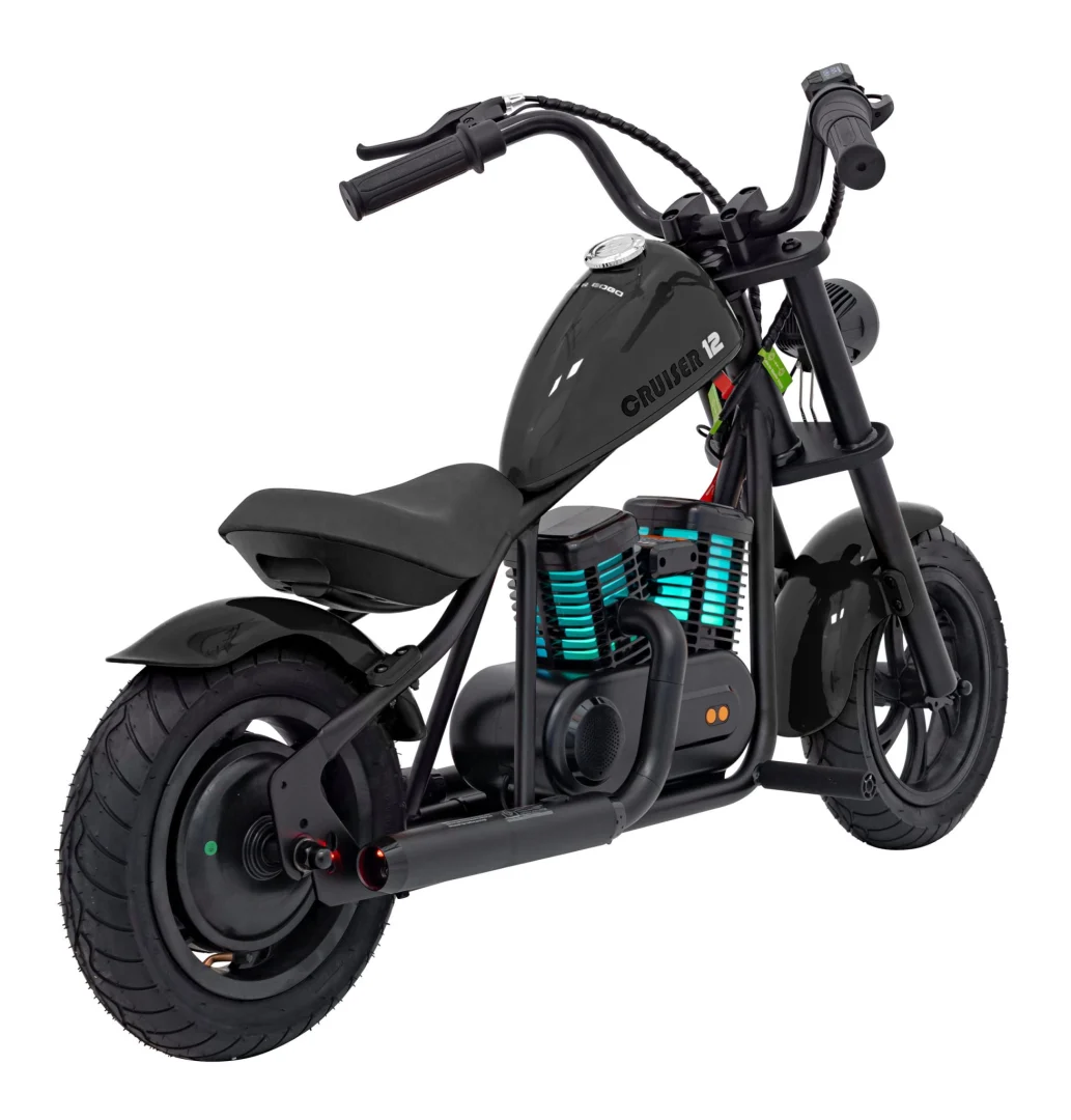 Motocikl Cruiser 12 skuter na akumulator, crni motor na akumulator_9