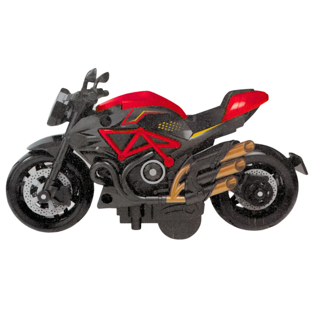 Motocikl za sastavljanje od metalnih vijaka 1:14 DIY crno-crveno_2