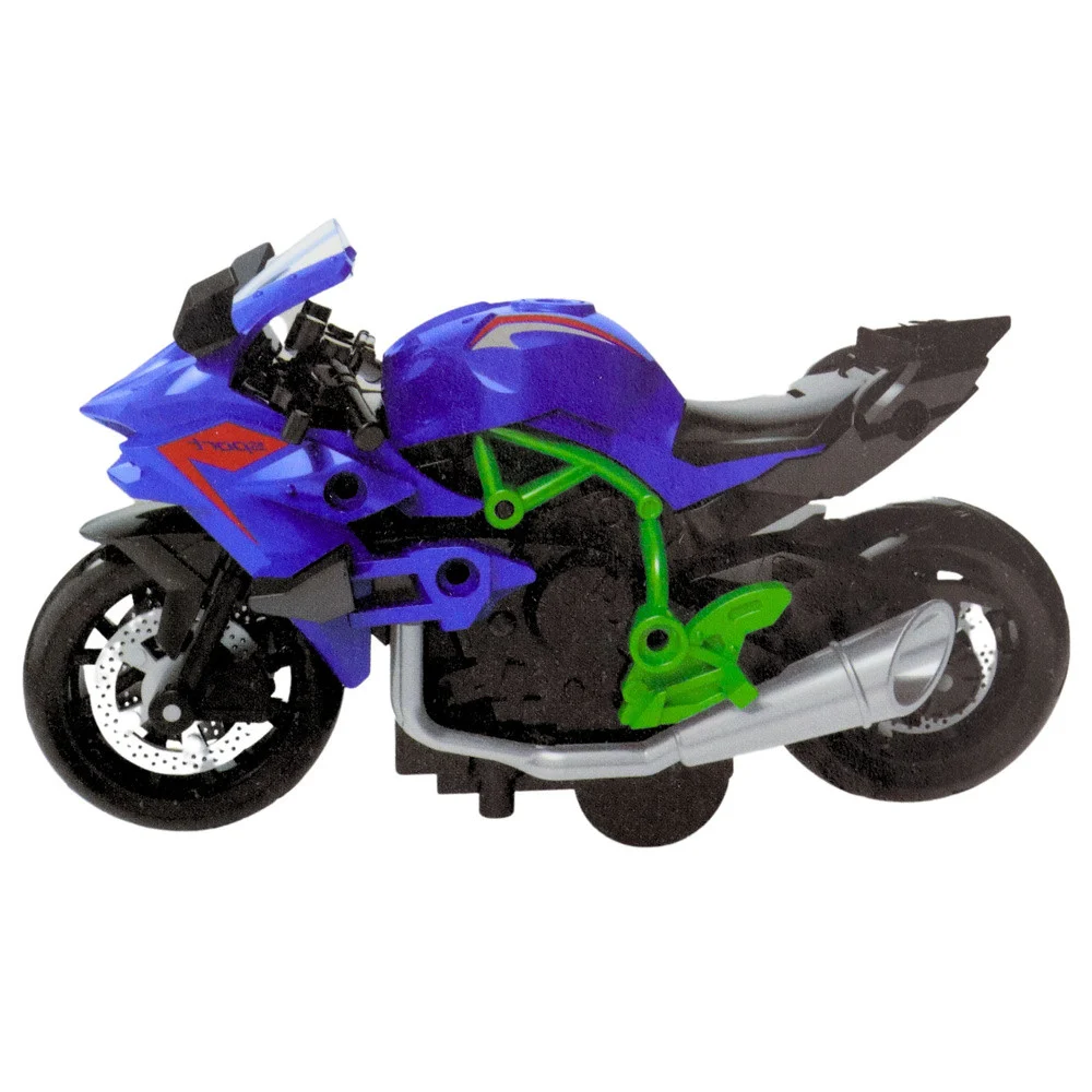 Motocikl za sastavljanje od vijaka, metal 1:14, zeleno-plavi_2