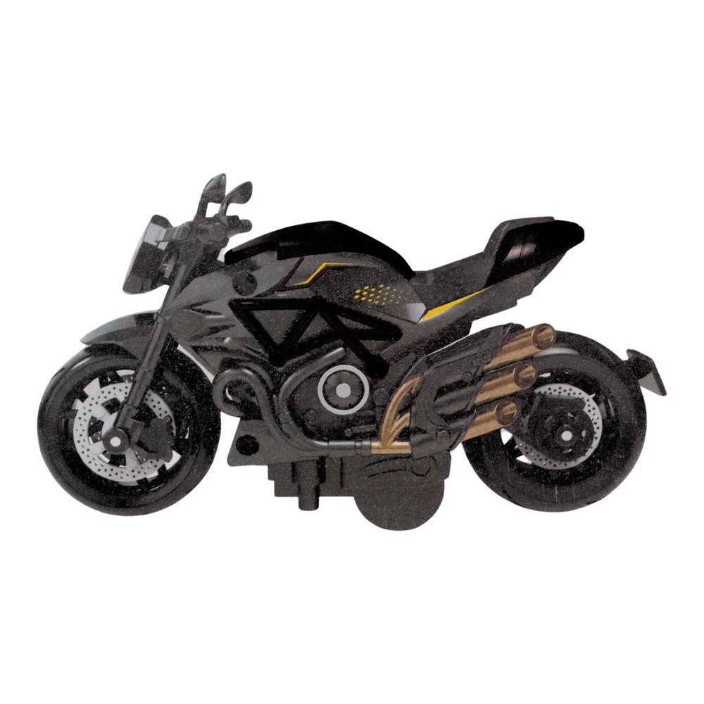 Motocikl za sastavljanje od vijaka, metal 1:14, zlatni elementi, crni_2