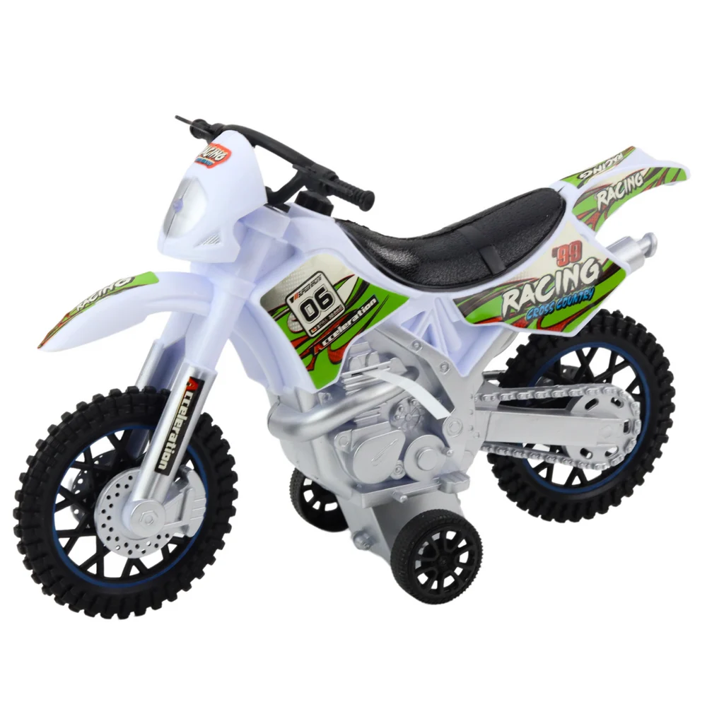 Motokros motocikl sa svjetlima i zvukovima, bijeli_2
