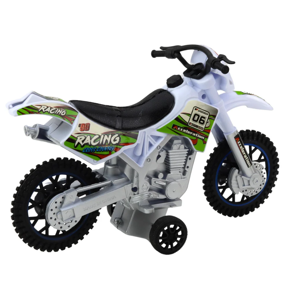 Motokros motocikl sa svjetlima i zvukovima, bijeli_3