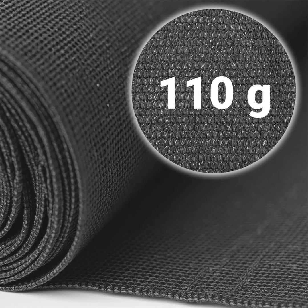 Mreža za sjenu 1,2 x 50 m 110 g/m2 + 50 stezaljki siva_5