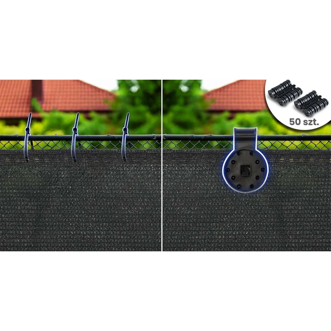 Mreža za sjenu 1,2 x 50 m 110 g/m2 + 50 stezaljki siva_8