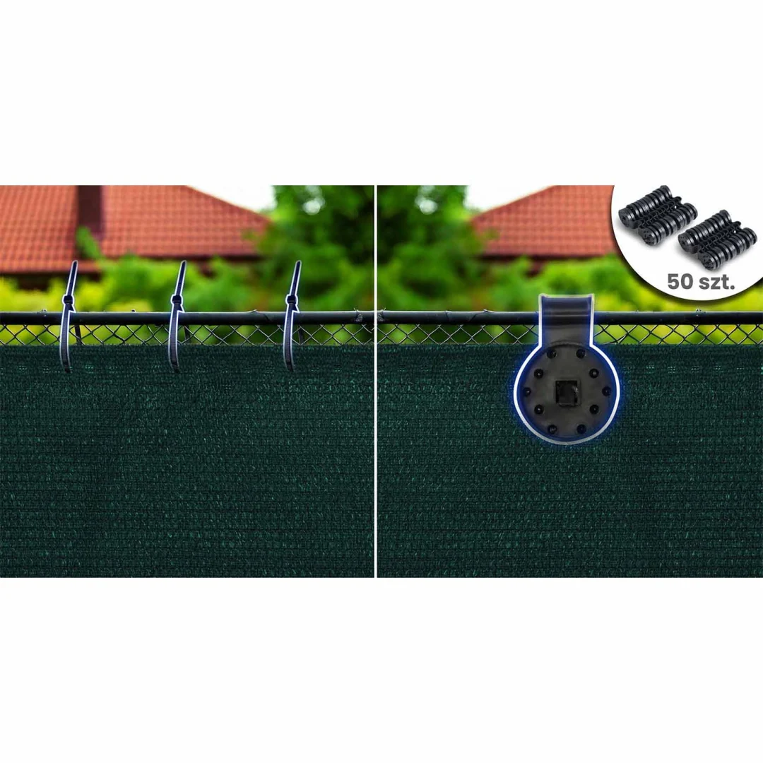 Mreža za sjenu 1,5x25m 110 g/m2 + 50 zelenih stezaljki_6