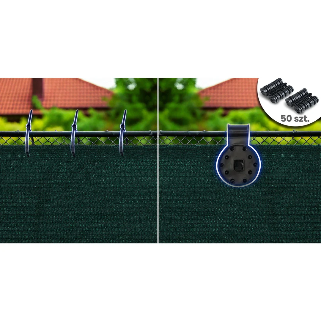 Mreža za sjenu 1,5x50m 140g/m2 + 50 zelenih stezaljki_8